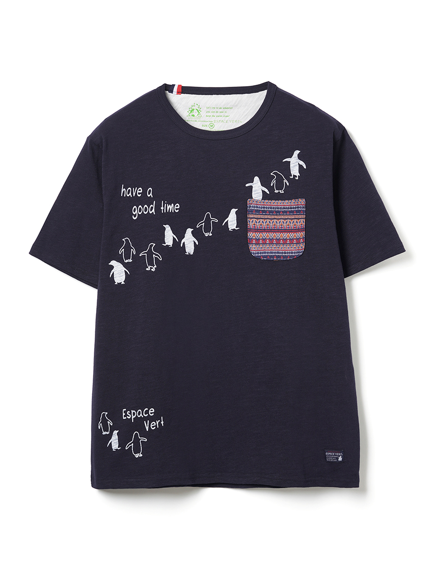 【本日特価】 ESPACE VERT】ジャガードポケット天竺Tシャツ｜メンズカジュアル 記念グッズ