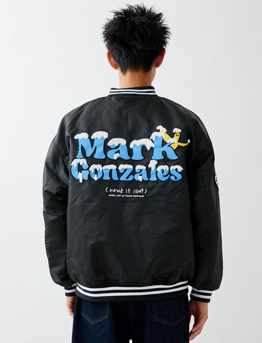 マークゴンザレス snowy中綿スタジャン 【(What it isNt) ART BY MARK GONZALES】