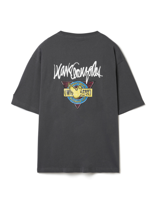 コンパクトなJERSEYとナイロンのMAESTRO Tシャツ COLOR-SWITCHED ASYMMETRICAL DESIGN T-SHIRT(M Black x White