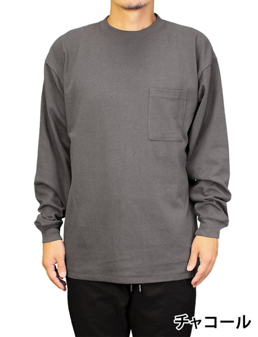 Goodwear】USAコットン袖リブBIGポケットロンT|メンズ Goodwear】USAコットン袖リブBIGポケットロンT|メンズ