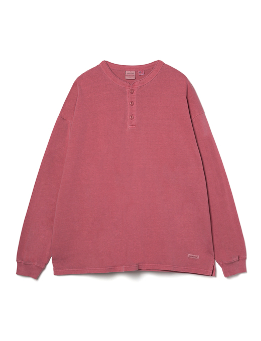Goodwear】USAコットン製品染めSUPER BIGヘンリーネックロンT
